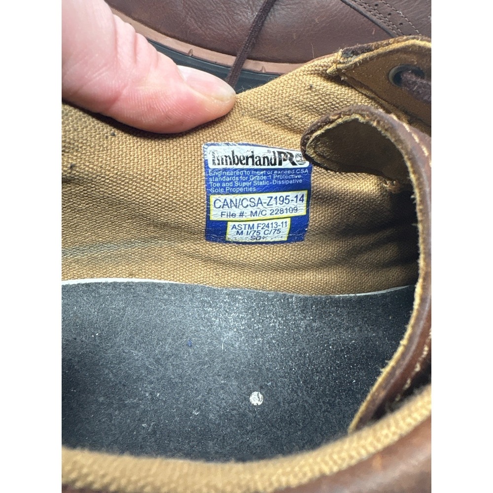 Timberland PRO Mens A1K0V Brown Leather Safety Toe Work Shoes Size 14M SD+ - Picture 5 of 7
